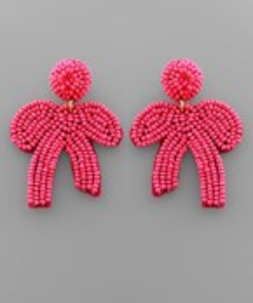 Seed Bead Bow Earrings