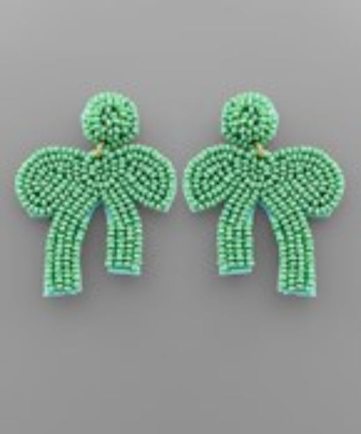 Seed Bead Bow Earrings