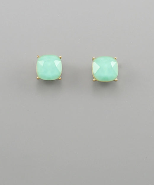 Pastel Square Bead Studs