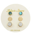 Agate Stud Mix Set of 3