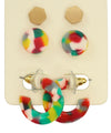 Hexagon Studs & Hoop Set