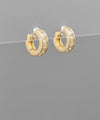 CZ Brass Huggie Hoops