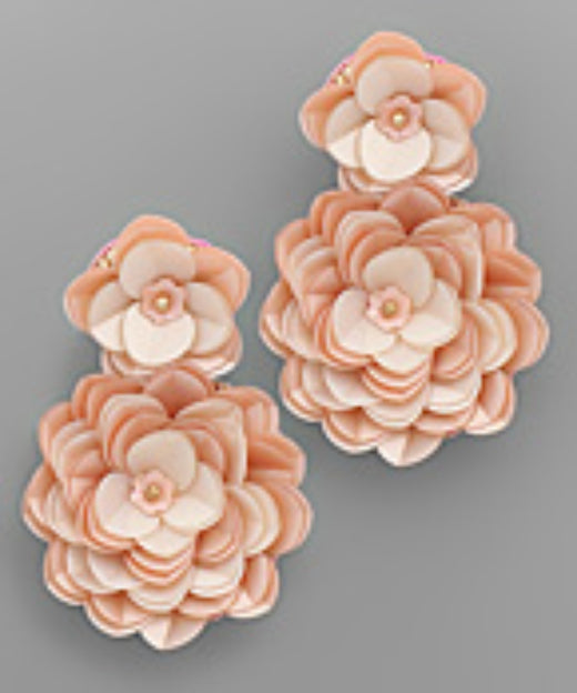Double Flower Sequin Earring