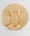 Twisted Bar & Textured Hoops Set