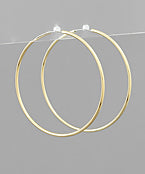 50mm Silver Hoop