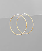 40mm Textured Brass Hoops