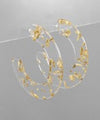 Gold Flake Circle Acrylic Hoops