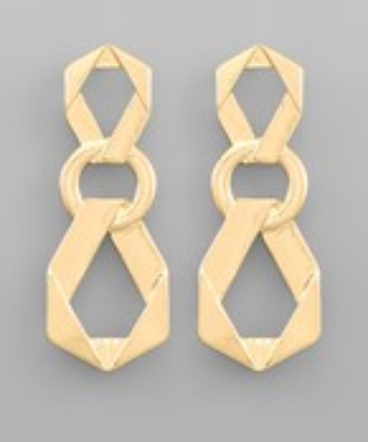 Oval Chain Drop Earrings