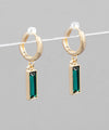 Rectangle Glass Dangle Hoops