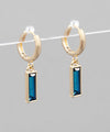 Rectangle Glass Dangle Hoops