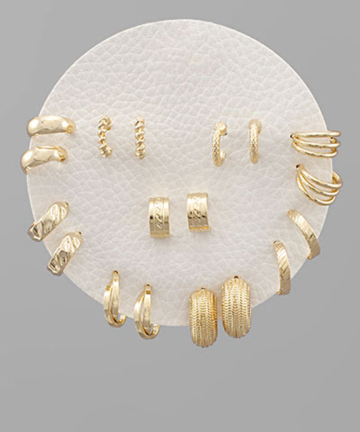 9 Pair Metal Hoops
