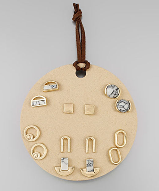 Natural Stone Studs Set