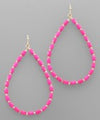 Fuchsia Teardrop Faceted Earring
