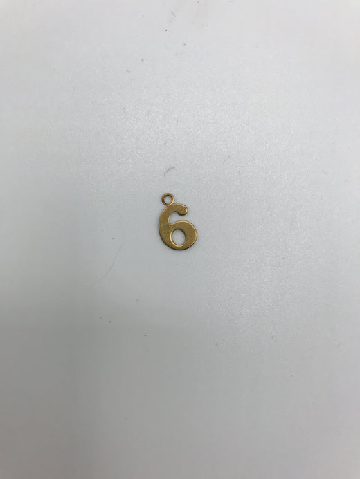 Number Charm - Vintage Gold Numerals (0-9)