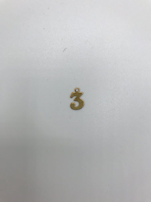 Number Charm - Vintage Gold Numerals (0-9)