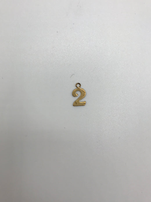 Number Charm - Vintage Gold Numerals (0-9)