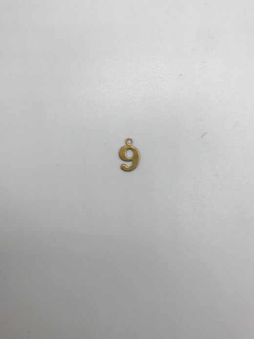 Number Charm - Vintage Gold Numerals (0-9)