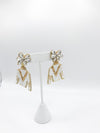Derby Jockey Silks Earrings Beaded White V