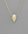 Dome Stone & Arrowhead Pendant Necklace