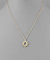 Textured Edge Disk Gold Necklace