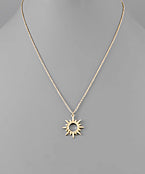 Textured Edge Disk Gold Necklace