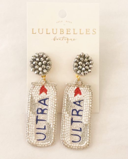 Ultra Can Hand Beaded Earrings