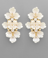 Leaf & Flower Crystal Earrings