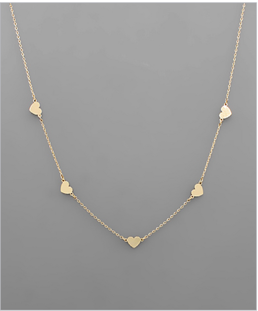 5 Heart Stationed Necklace