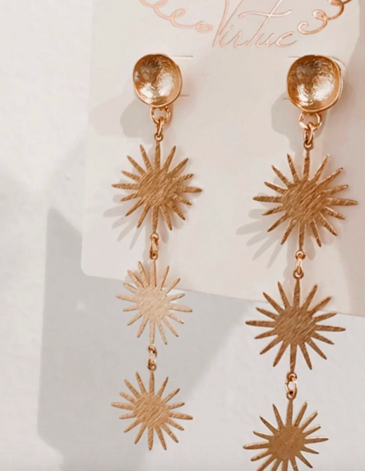 Triple Sunburst Earring