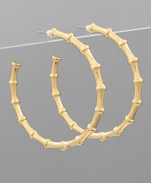 Gold Bamboo Hoops