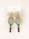 Tennis Racket Hand Beaded Earrings