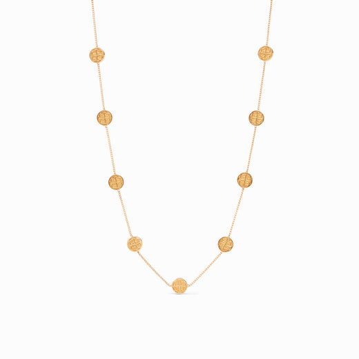 Julie Vos, Valencia Delicate Station Necklace - Gold Coin