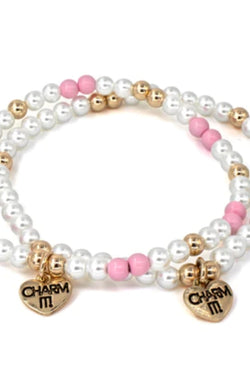 Charm It! Pearl Stretch Bracelet Set