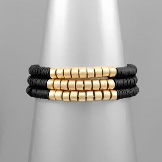 Set of 3 Rubber Disc Bracelets