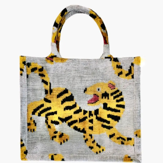 Silk Velvet Ikat Large Tote Bag
