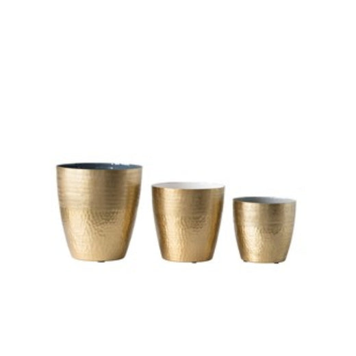 Matte Brass Enameled Planters