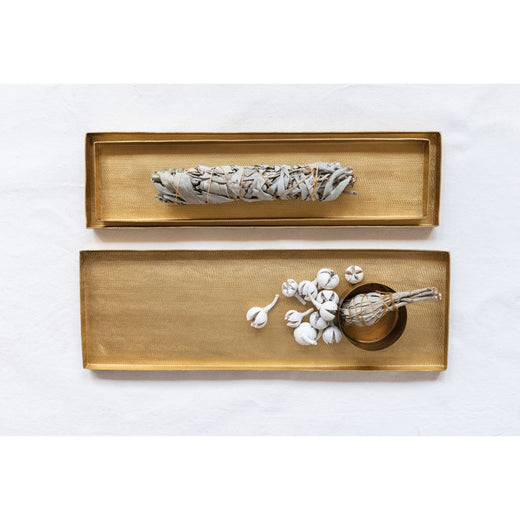 Decorative Textured Matte Brass Trays