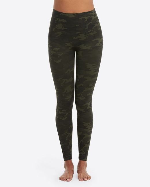 Spanx Look At Me Now Leggings, Green Camo
