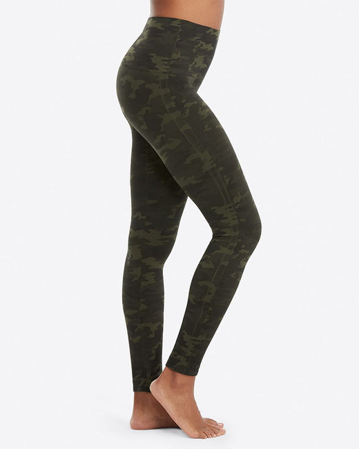 Spanx Look At Me Now Leggings, Green Camo