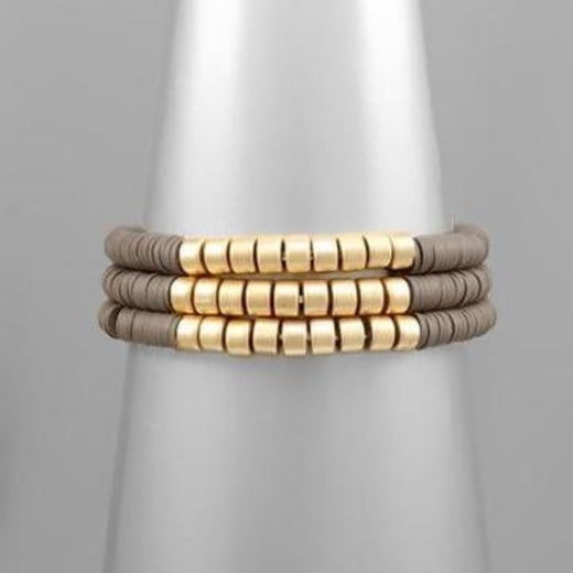 Set of 3 Rubber Disc Bracelets