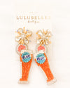 Moon Glass Hand Beaded Earrings