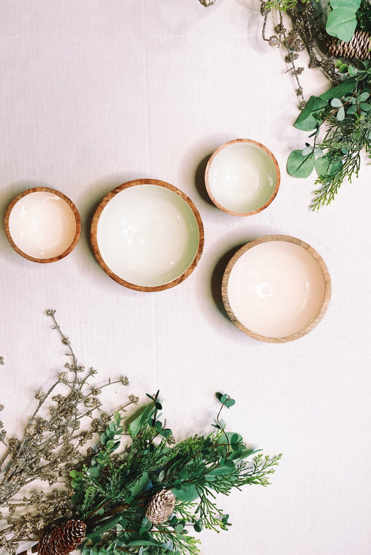 Wood & Enamel Bowl, Small