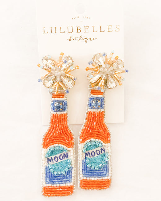 Moon Bottle Hand Beaded Earrings