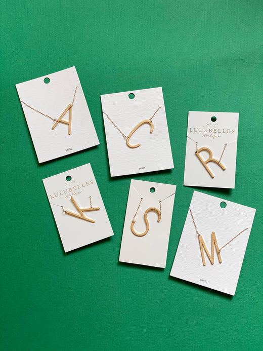 Initial Pendant Necklace --  Large Letter  1 1/2"