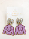 Derby Jockey Silks Earrings Horseshoe