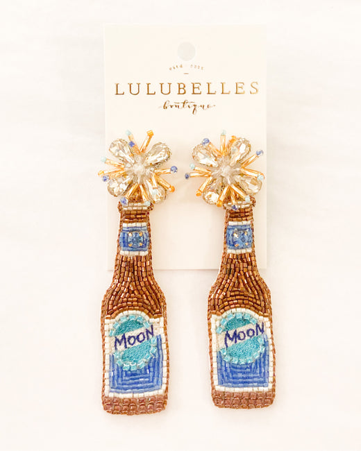 Moon Bottle Hand Beaded Earrings