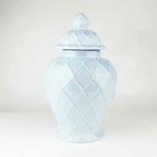 Light Blue Textured Ginger Jar