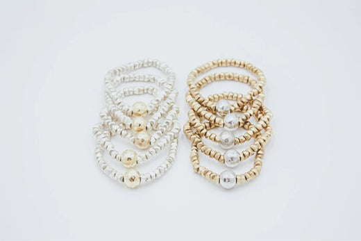 2-Tone Mixed Metal Brass Nugget Bracelet