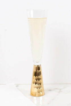 Gold Hammered Champagne Glass