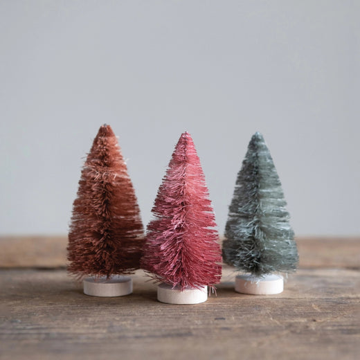 Sisal Bottle Brush Trees in Bag, Set of 3